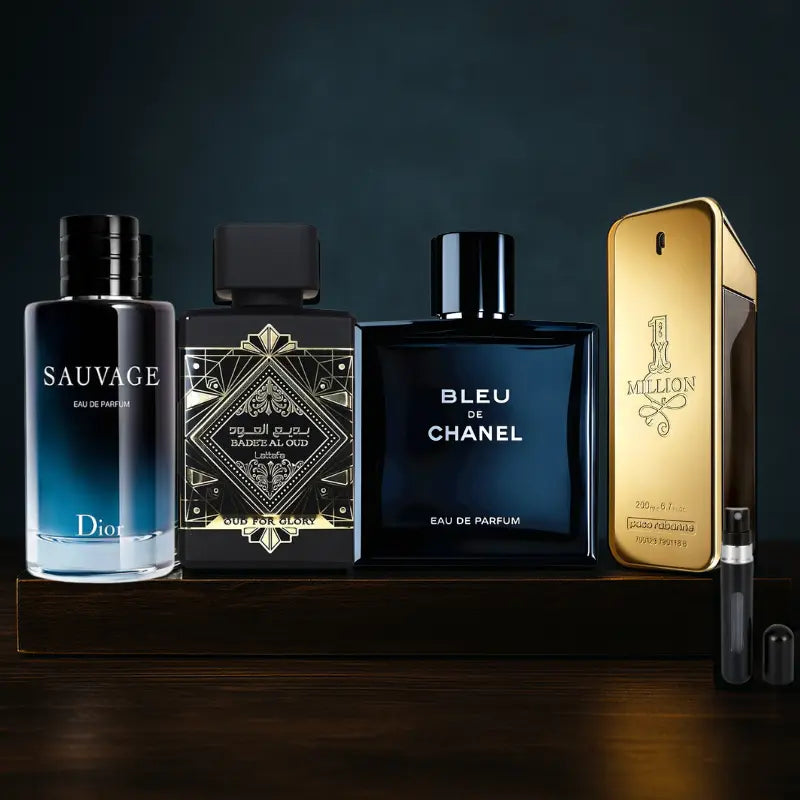 Kit 4 Perfumes Oud For Glory, Sauvage, Bleu, One Million