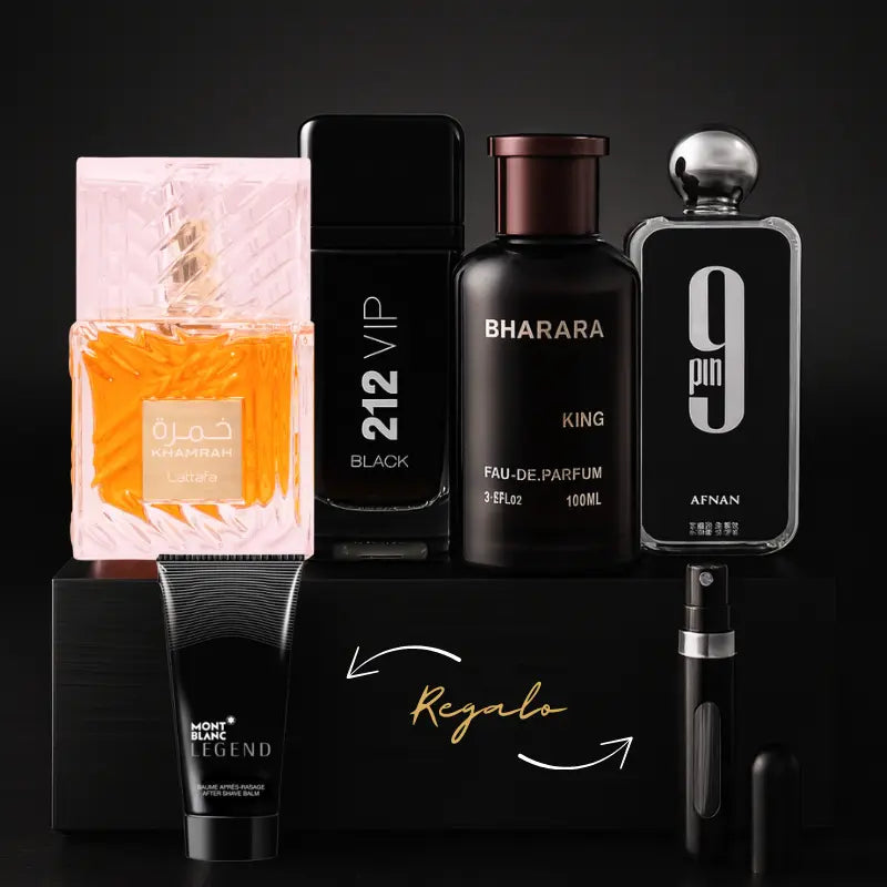 Kit 4 Perfumes 9pm, King, Khamrah, 212 Black Vip
