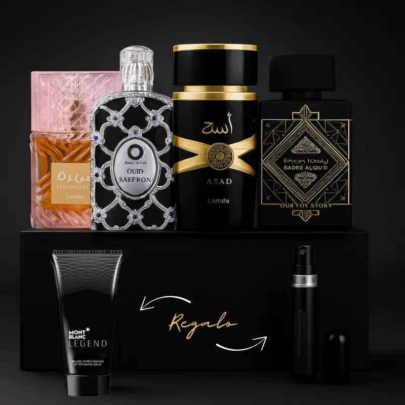 Kit 4 Perfumes Asad, Oud For Glory, Khamrah, Oud Saffron