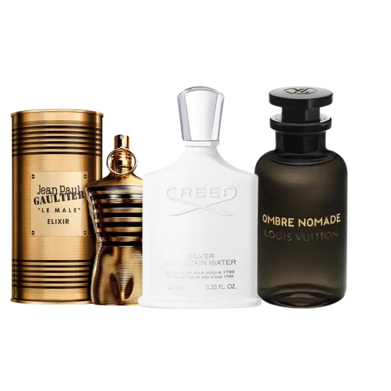 Kit 3 Perfumes Elixir, Nomad, Silver Mountain Water