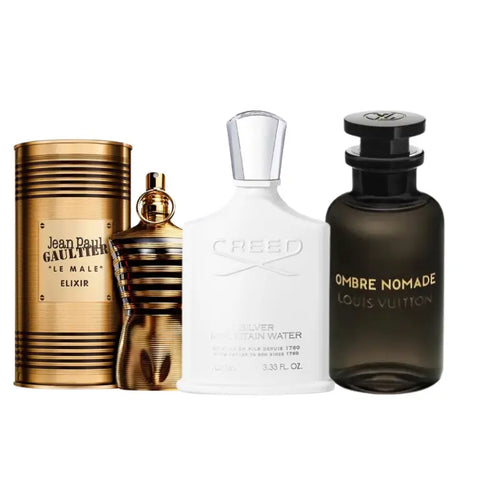 Kit 3 Perfumes Elixir, Nomad, Silver Mountain Water