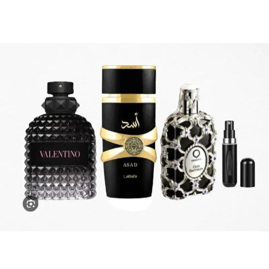 Kit 3 Perfumes Asad, Born in Roman, Oud Saffron