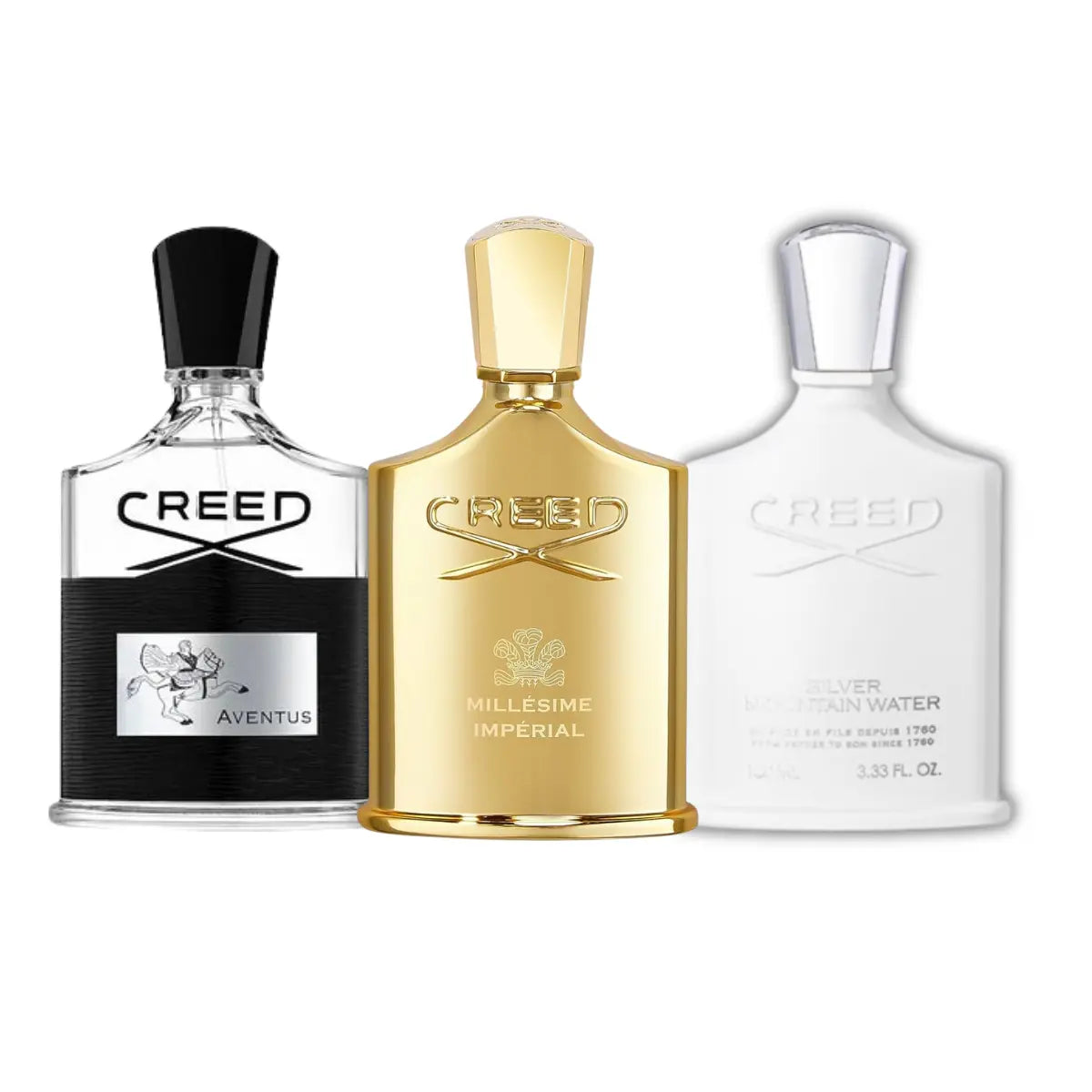 Kit 3 Perfumes Silver Water Mountain, Imperial, Aventus
