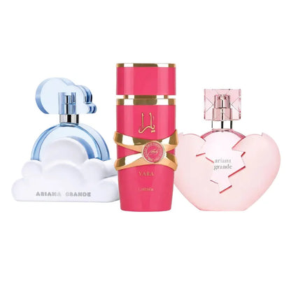 Kit 3 Perfumes Yara Candy, Cloud, Thank u Next 100ml