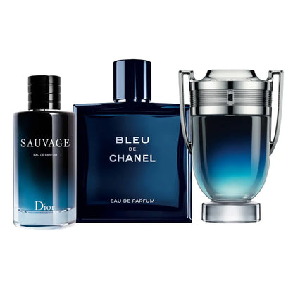 Kit 3 Perfumes Sauvage, Invictus Legend, Bleu 100ml